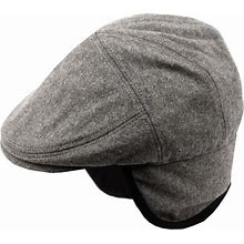 EPOCH HATS Wool Blend Herringbone Winter Ivy Cabbie Hat W/Fleece Earflaps - Driving Hat