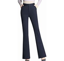 Women Dress Pant Pull On Stretch Trousers For Work Office Slim Fit High Waist Pant New