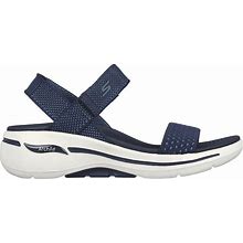 Skechers Women's GO WALK Arch Fit Sandal - Polished Sandals | Size 11.0 | Navy | Textile | Vegan | Machine Washable