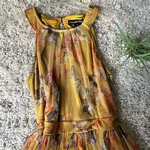 Candalite Petite Dresses | Candalite Petite Beautiful Sheer Yellow Floral Event Summer Bodycon Flowy Dress | Color: Yellow | Size: L