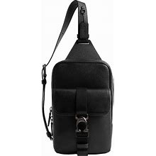 COACH Mens Beck Pack In Pebble Leather, Black