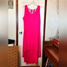 Avenue Dresses | Hot Pink Dress, High/Low Hem, Knotted Back, Avenue, 18/20 | Color: Pink | Size: 2X