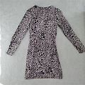 H&M Dresses | H&M Long Sleeve Leopard Print Dress, Size 2 | Color: Purple | Size: 2