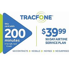Tracfone 200 Minutes Prepaid Airtime Card $39.99