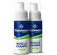 Theraworx Relief For Muscle Cramps Foam Fast-Acting Muscle Spasm, Leg Soreness With Magnesium Sulfate - 7.1 Oz - 2 Count