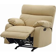 Glory Furniture Manny Faux Leather Rocker Recliner In Beige, Recliners