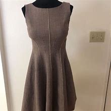 Theory Dresses | Theory Polished Plaid A-Line Dress Size 0 | Color: Brown/Tan | Size: 0