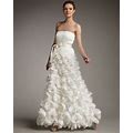 Tadashi Shoji Strapless Flutter-Skirt Dress Gown Size 14 $840 Wedding