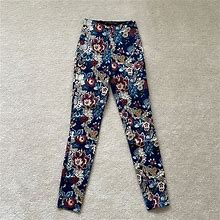 Zara Pants & Jumpsuits | Zara Floral Pant | Color: Blue/Purple | Size: Xs