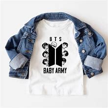 Gildan Z Kpop Baby BTS Inspired Clothes Baby Shower Gift Army White Unisex T Shirt - New Men | Color: White | Size: L