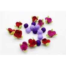 Colorful Felt Flower With Felt Pom Pom - Craft Supplies - DIY Cuts For Garlands, Wreaths, Craft Project - Set Of 20 Flowers And Balls