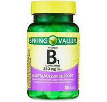 Spring Valley Vitamin B1 Tablets Dietary Supplement, 250 Mg, 100 Count NEW