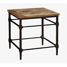 Parquet Reclaimed Wood & Metal End Table | Pottery Barn