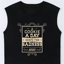 "TRUE GRIT" / "KEEPS THE SADNESS AWAY" Print Tank Top, Cami Top For Kids, Trendy Sleeveless Top, Boy's Clothing,Black,Satisfying Choice,By Temu
