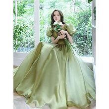 Green Prom Gown Dress | Avocado Long Dress | Green Tulle Dress | Green Bridesmaid Dress | Birthday Gown Dress
