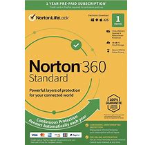 Norton 360 Standard, 2023 Ready, Antivirus Software For 1 Device Includes VPN