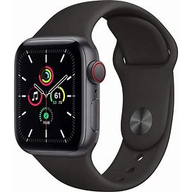 Apple Watch SE (GPS, 44Mm) - Space Gray Aluminum Case With Black Sport Band (Renewed)