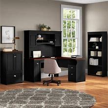 Huckins 4 Piece L-Shape Computer Desk Office Set W/ Hutch Wood In Black Laurel Foundry Modern Farmhouse® | Wayfair C084fb0115c51402b56d2b6fb5174db4