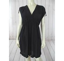 Ralph Lauren Top Or Mini Dress S Black Gauzy Sheer Cotton Elastic