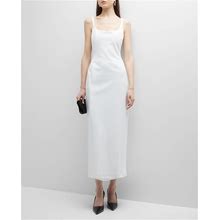 Emporio Armani Cutout Column Maxi Dress, White, Women's, 12, Casual & Work Dresses Maxi Dresses