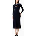 Emporio Armani Women's Ribbed Knit Mermaid Sweater Dress - Blue - Size 42 IT/6 US - Solid Blue