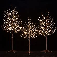 Lighted Cherry Blossom Tree Set 4Ft, 5ft And 6ft With 144/184/240 Warm