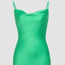 Micas Dresses | Jade Satin Midi Slip Dress - Micas (S) | Color: Green | Size: S