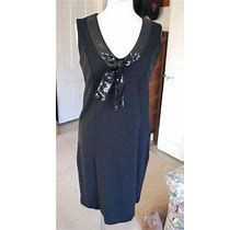 Women's Wdny Little Black Dress-Sz 8-Nwt-Sequin Trim-Holiday-Knit