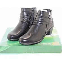 Easy Street Womens Dress Ankle Boots Shoe Size 7.5 m Black Faux