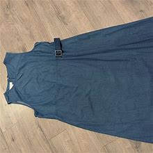 Talbots Dresses | Talbots Petites Vintage Denim Slit Sleeveless Maxi Dress | Color: Blue | Size: 16