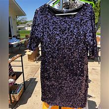 Purple Sequin Mini Dress | Color: Purple | Size: 10
