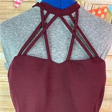 Iris Dresses | Maroon Strapy Halter Bodycon Mini Dress Nwot | Color: Red | Size: 3X
