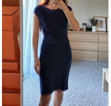 Chanel Dresses | Chanel Sweater Knit Dress | Color: Blue | Size: Xs