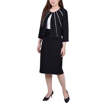 Women's 3/4 Sleeve Two Piece Dress - Black - Size 6