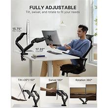 HUANUO Dual Monitor Stand, Adjustable Spring Monitor Desk Mount For 17-27 Inch,