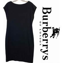 Burberry 100% Wool Black Sheath Dress Vintage Authenticated Size 8. Burberry. Black. Dresses.
