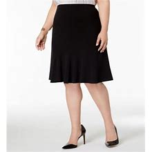 Nine West Skirts | Nine West Women's Tretch Flared Hem A Line Skirt Black Size 24W | Color: Black | Size: 24