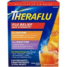 Theraflu Max Strength Daytime Flu Relief - 6 Ct Plus Theraflu Max Strength Nighttime Flu Medicine For Symptom Relief - 6 Ct Combo