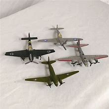 Dyna Flites Toys | Vintage Die Cast Mini Airplanes, Set Of 4 | Color: Green/Silver | Size: Osbb