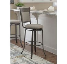 Powell Holloway 29" Indoor Metal Bar Stool With Swivel, Pewter