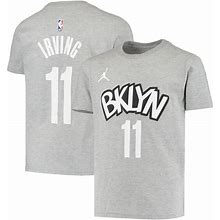 Youth Jordan Brand Kyrie Irving Gray Brooklyn Nets Statement Edition Name & Number T-Shirt