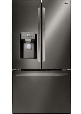 LG - 27.7 Cu. Ft. French Door Smart Refrigerator With External Ice And Water - Black Stainless Steel