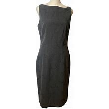 Vintage Dresses | Vintage Harolds Gray Wool Sheath Dress Fitted Career Made In Usa Womens Size 6 | Color: Gray | Size: 6
