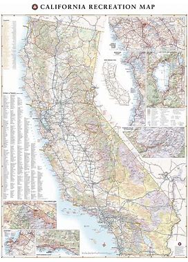 Benchmark Maps: California Recreation Wall Map - 26 X 34 Inches