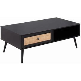Mia Cane Front Coffee Table With Drawer By World Market