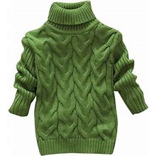 Toddler Boys Girls Children's Winter Sweater Solid Color Turtleneck Knitted Top Stretch Shirt For Babys Clothes Kids Hoodies Sweatshirt Toddler Heart