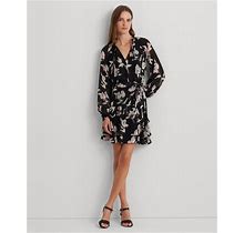 Lauren Ralph Lauren Women's Floral Fit & Flare Dress, Regular & Petite - Black Multi - Size 8