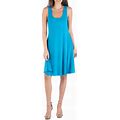 24Seven Comfort Apparel Women's Sleeveless A-Line Fit And Flare Skater Dress - Sapphire