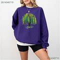 Gildan Clothing Tree Shirt, Watercolor Bead Design, Sweatshirt & More Sweatshirt - New Women | Color: Purple | Size: L