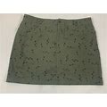 Eddie Bauer Olive Green Patterned Athletic Skirt Skort 16 Excellent